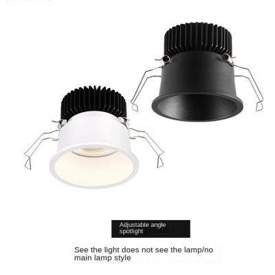 Narrow edge anti glare spotlight without main light Nordic style LED 7W12W open 75mm ceiling light