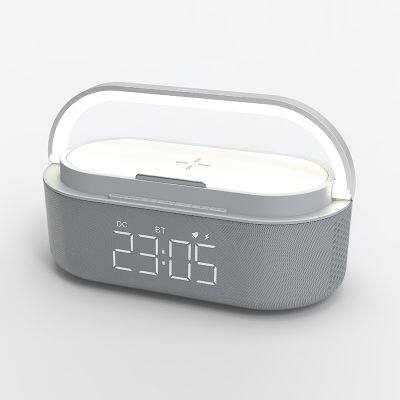 Multifunctional 5 in1 Speaker Phone Holder Wireless Charger Night Light Alarm Clock Bluetooth Speaker