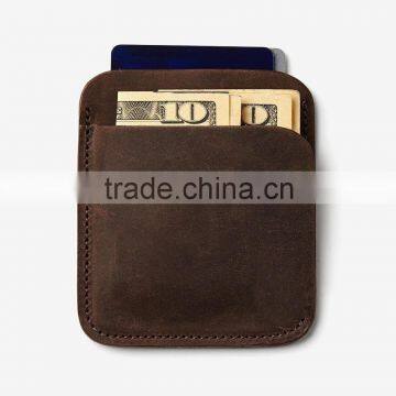 Top quality crazy horse leather card holder Slim card holder for men