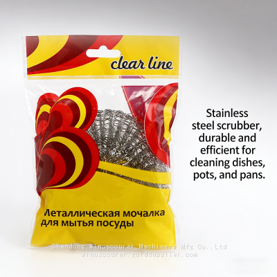 Escovão de malha metálica em pacote único resistente à ferrugem, para uso duradouro em limpeza de hotéis