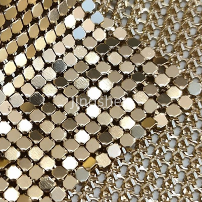 4mm Metal Flat Sheet Sequin Mesh Aluminum Sheet Gold Color Metal Sequin Mesh