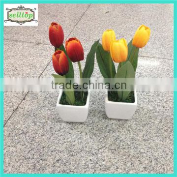 18cm 3 heads mini silk tulip chinese bonsai