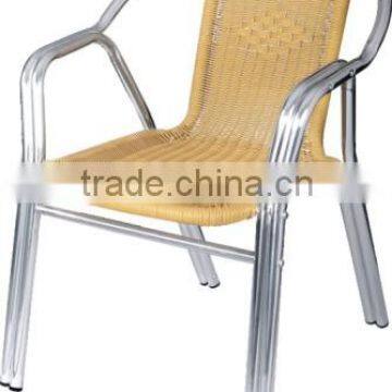 Aluminum and rattan garden chair