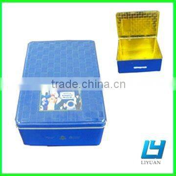 Rectangular tin box for biscuit packaging