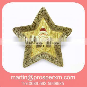 Wholesale ceramic christmas star shaped plate