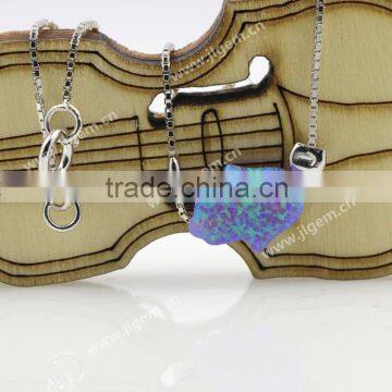 925 Silver Box Chain Opal Bracelet/ Bracelet With Opal Charm photo-6