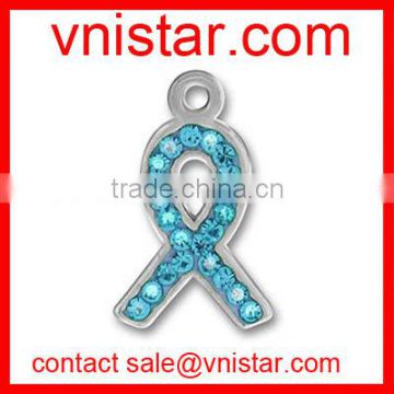 vnistar metal alloy blue ribbon cancer awareness charms TC190-3