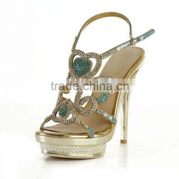 Sexy Metal Heel Diamond Sandals Design Fashion High Heel Summer Sandal Shoes Wedding Sandals Shoes