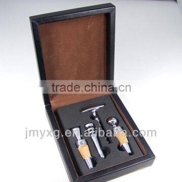 2014 Hot selling Wooden box wine opener set for bar,wine set,wine accessory