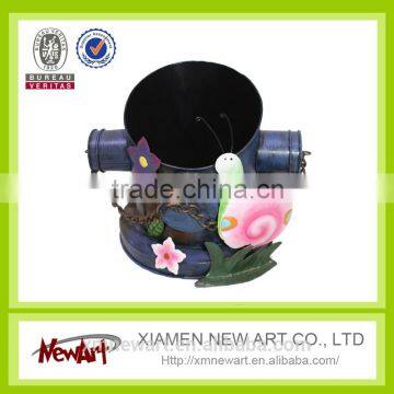 Metal Flower Pot Snail Garden Decoration