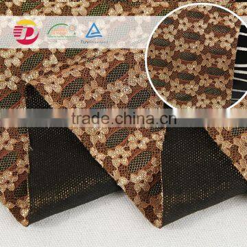 High quality glitter and fabric nylon elastic lace