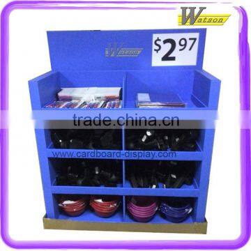 Supermarket hot sale cardboard display stand with shelf for tableware