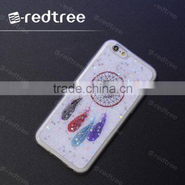 popular lady design with glitter printing soft mobile cover for iphone