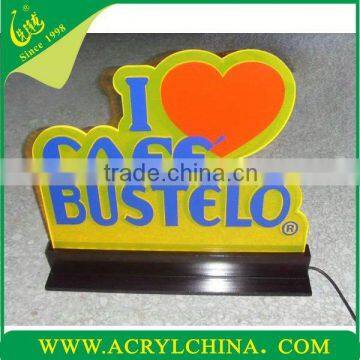 2013 acrylic logo sign logo display stand LED logo display a gift to lover