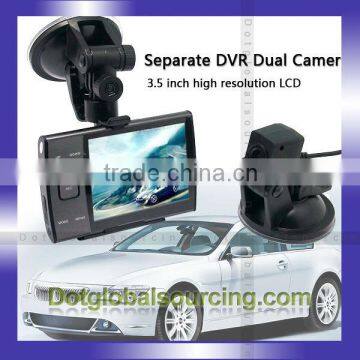 Cheap Separate DVR Dual Camera 3.5" LED HD Car Camcorder Vehicle Video Recorder