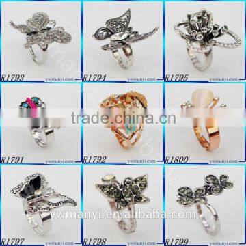 American Diamond Jewellery Factory Wholesale Gemstone Adorable Animal Owl Finger Ring R0106 photo-4