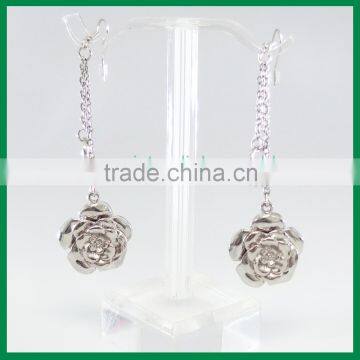 3D flower Pendant with Ring Pendant Earrings