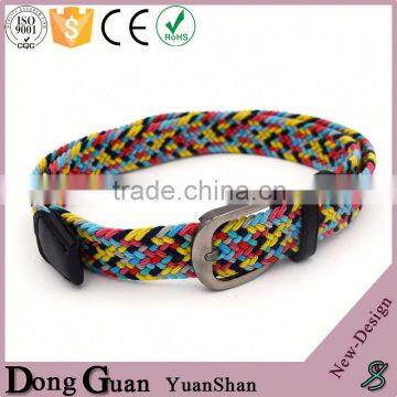 2016 Hot Sale Colorful Stripe Ribbon Canvas Belt Woven Braided Belts Black Soft Leather photo-3