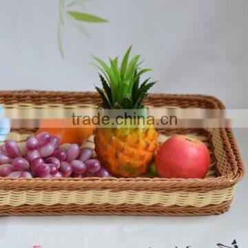 Handmade rattan supermarket goods displaying basket