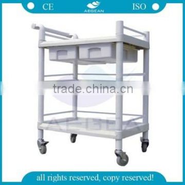 AG-UTB07 CE ISO three layers ABS hospital utility cart plastic medical trolley