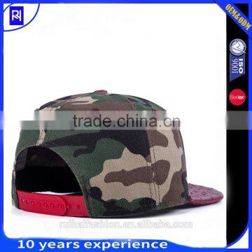 Custom 3D Embroidered Camo Snapback Cap/flat Brim 6 Panel Snapback Hats photo-3
