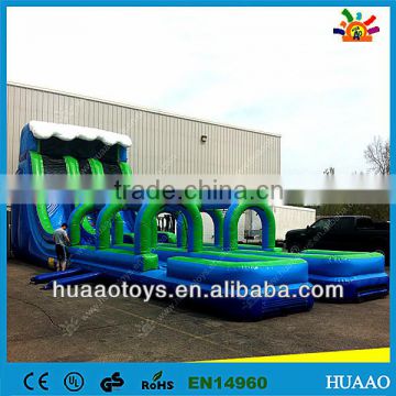 commercial hot inflatable pool obstacle water slide for sale