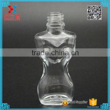 Fancy Design Woman Body Shaped Clear Lotion Glass Bottle With Aluminum Cap photo-3