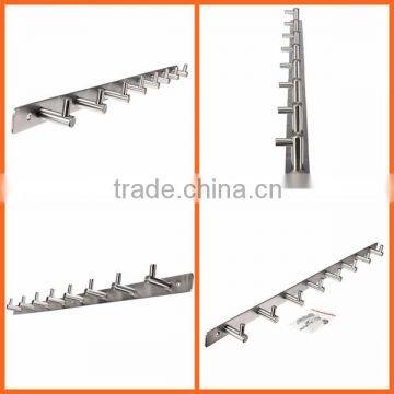 2015 High Quality High Grade Durable New Stainless Steel Coat Robe Hat Clothes Towel 8 Hooks Wall Hanger Rack