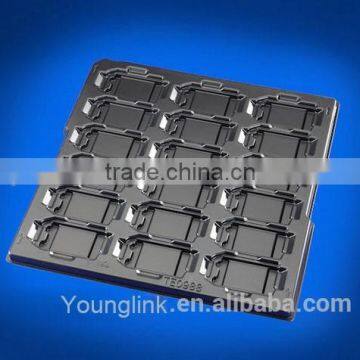 black electric conductive plastics blister tray for components