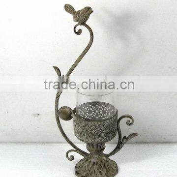 finch swirl metal candle holder