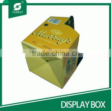 CUSTOM BRAND BEVERAGE DISPLAY BOX KRAFT PAPER MATERIAL 4 BOTTLES BEER CARRIERS WITH HANDLE photo-4