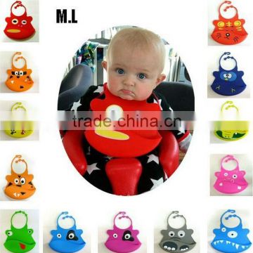 2014 lovely custom Cute Cartoon Rubber Silicone baby Bibs