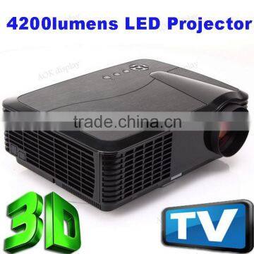 4200 Lumens 1080p LED 3D Home Theater Office Projector 50000 Hours For Lamp 1280*800 HDMI VGA USB UC SD For Laptop TV Phone Blac