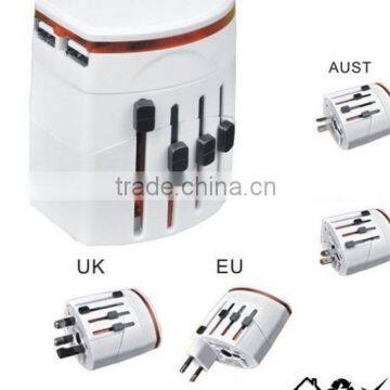 Promotional cheapest gift multi travel charger adaptor With USB charger port with CE ROHS certificate