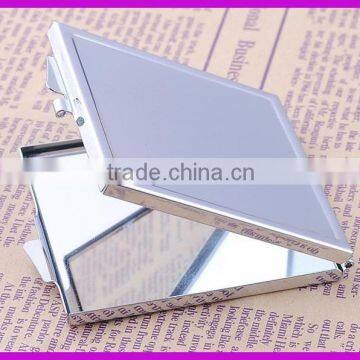 Small folding metal make up mirror with keychain