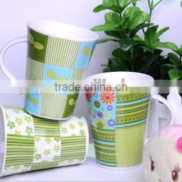 12oz Porcelain animal tea cups in green color