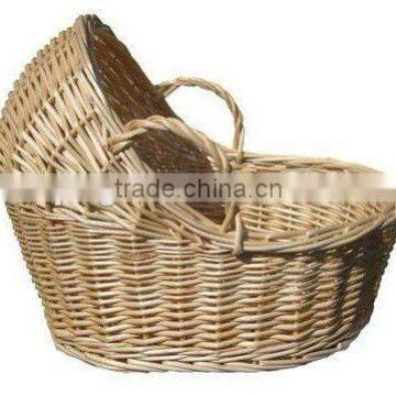 Basket Hooded Moses Basket Crafted in natural finished wicker