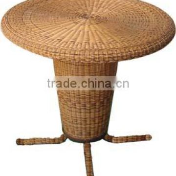 outdoor full weaving round shape PE rattan table