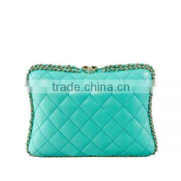 Pillow shape handbags, blue PU leather evening bags EV1091