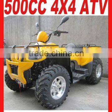 Factory direct sale high quality yellow 500cc 4x4 quad atv