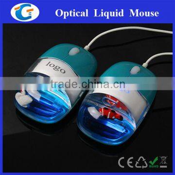 customized led logo branded mouse with liquid and floater