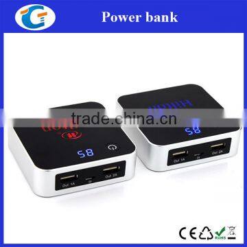 dual usb emergency power bank with lighting led logo