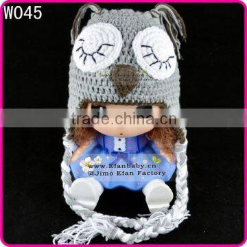 Crocheted Owl Sleeping Hat Baby Photo Props Newborn Baby Winter Earflap Animal Hat