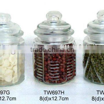 TW697G Glass Spice Jar With Glass Lid
