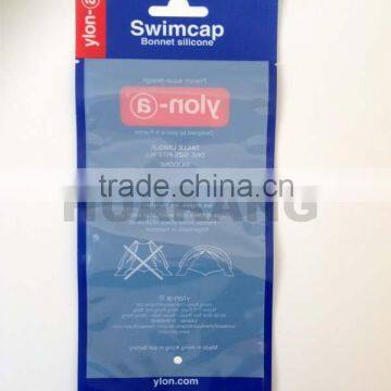 3-side sealed swimcap packaging bag with header and butterfly hole