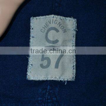 Men's T-shirt Knitted Denim Indigo Blue Enzyme Stone Washed photo-3