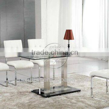 Modern Fashional Tempered Glass Italian Marble Dining Table,Glass Dining Table, Dining Room Table Set L832