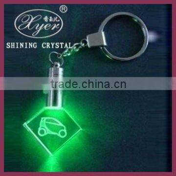 pretty crystal keychain with led light