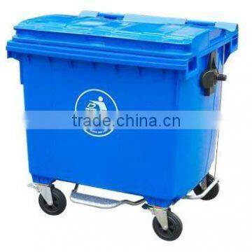 outdoor EN840 HDPEgarbage bins with 4 wheels