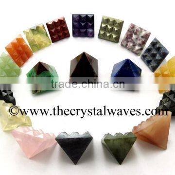 Mix Assorted Gemstones Lemurian Master Pyramid